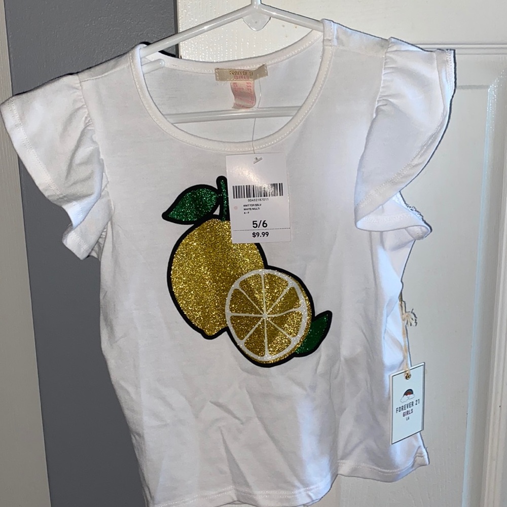 Forever 21 Glitter lemon shirt